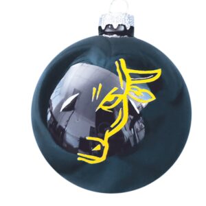 Weihnachtsbaumkugel Stiere blau glänzend