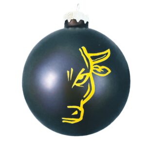 Weihnachtsbaumkugel Stiere blau matt